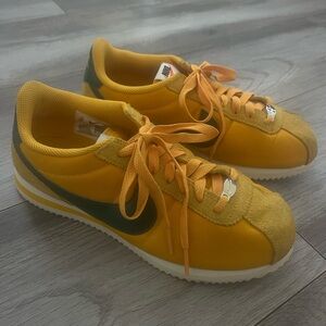 Nike Yellow and Green Cortez Sneakers